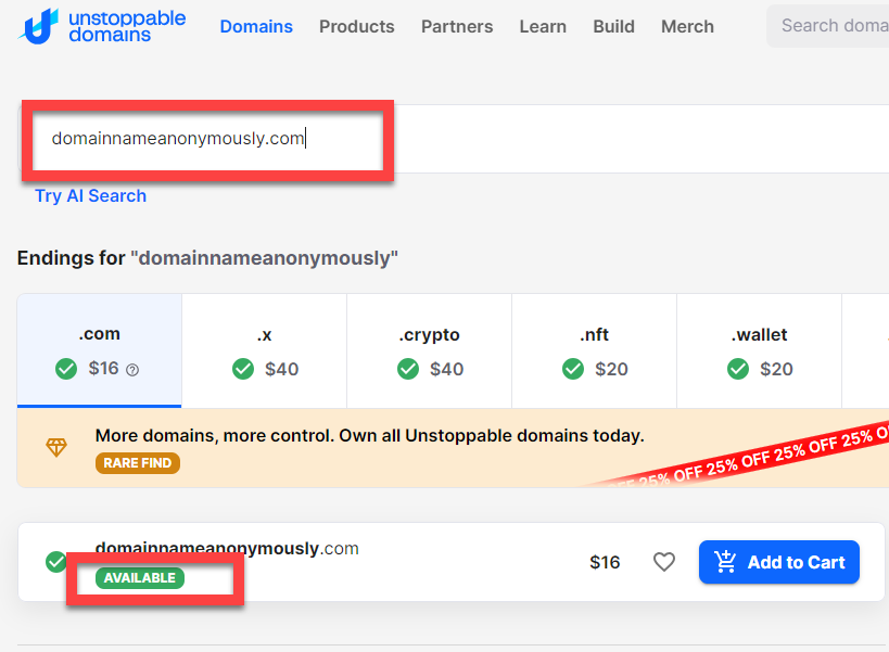 Como comprar um nome de domínio anonimamente (7 métodos visuais) 3 Como comprar um nome de domínio anonimamente (7 métodos visuais)