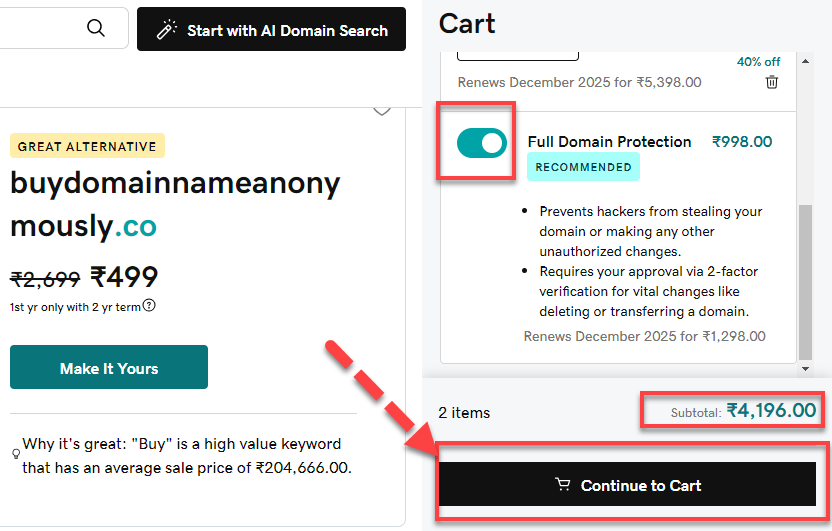 Como comprar um nome de domínio anonimamente (7 métodos visuais) 16 Como comprar um nome de domínio anonimamente (7 métodos visuais)