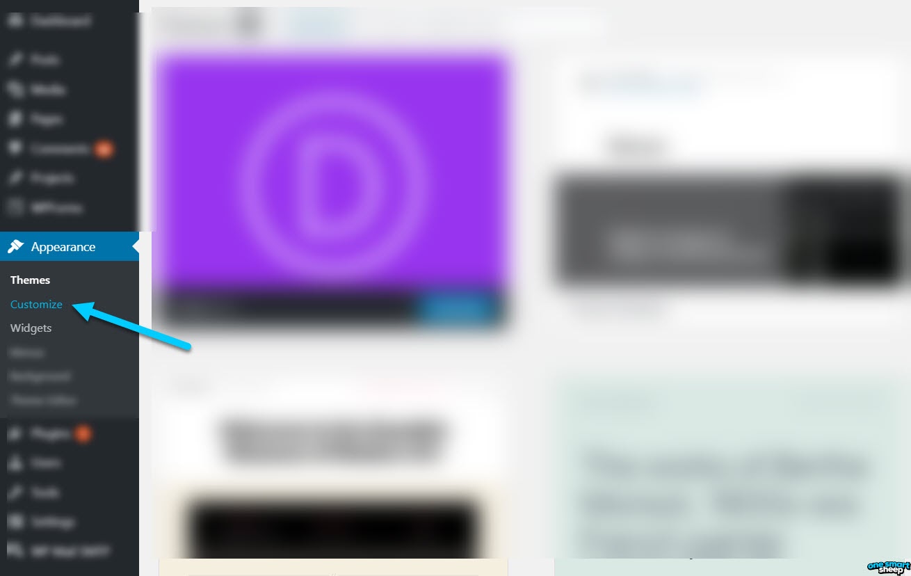 Clique em Personalizar WordPress