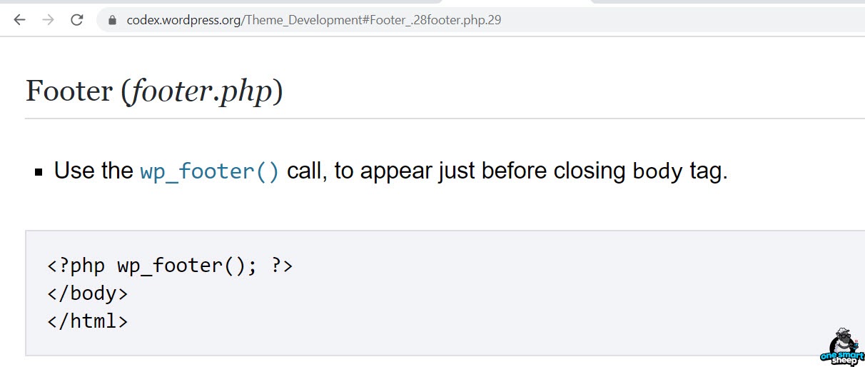 Footer.php no WordPress