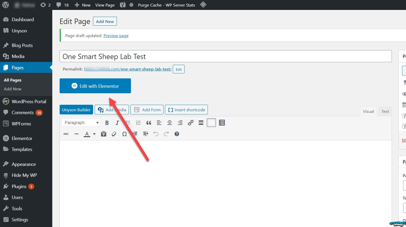 Crie uma nova página no WordPress for Elementor