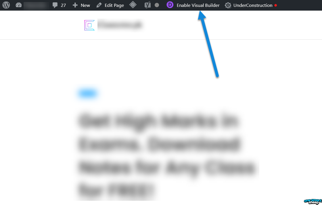 Clique em Ativar Visual Builder
