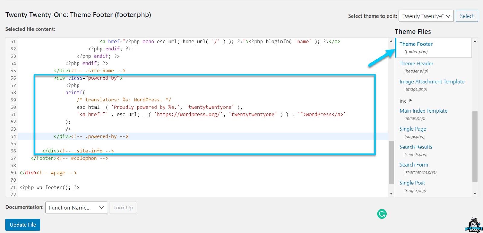Alimentado pelo WordPress Remova no WordPress
