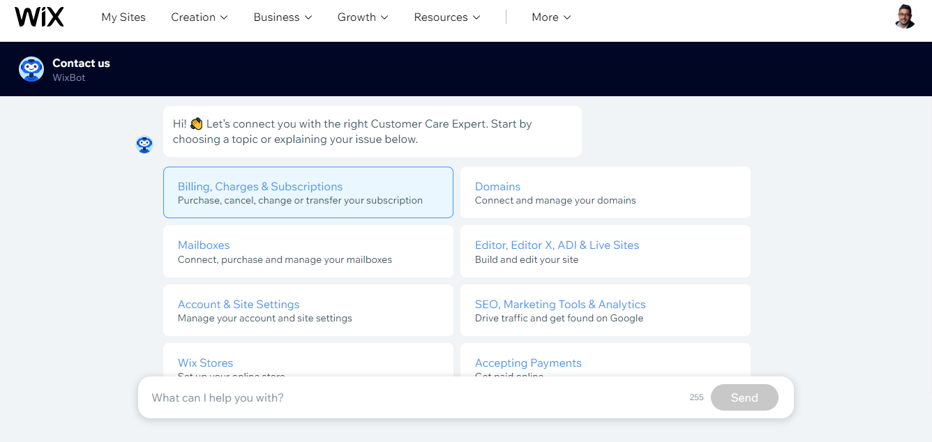 Como entrar em contato com o suporte ao cliente Wix (6 métodos visuais)