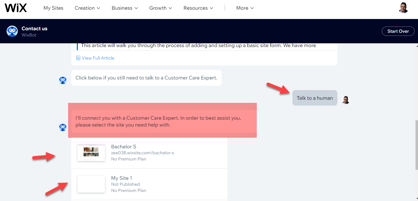 Como entrar em contato com o suporte ao cliente Wix (6 métodos visuais)
