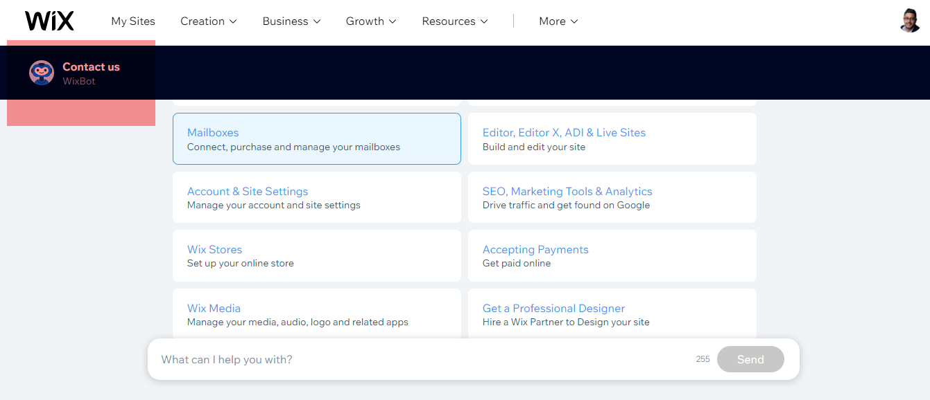 Como entrar em contato com o suporte ao cliente Wix (6 métodos visuais)